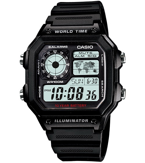 Ceas pentru barbati, Casio Digital, AE-1200WH-1AVDF